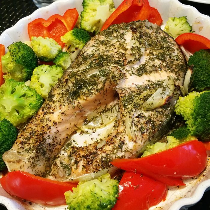 Baked Salmon with vegetable