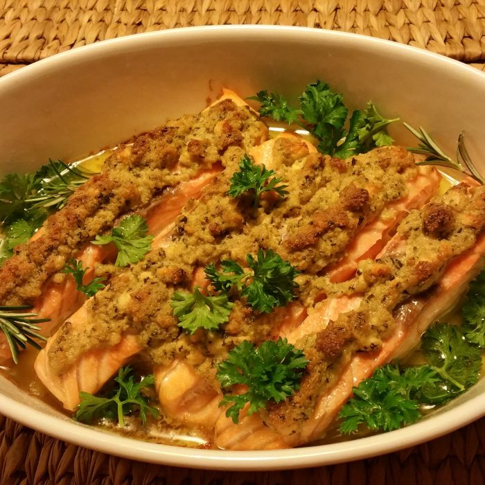Baked Salmon with fetaost